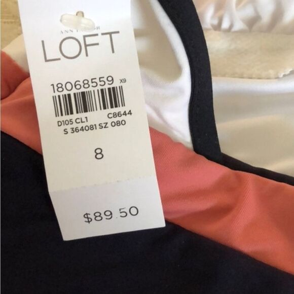 Loft Beach Women's Colorblock Swimsuit - White, Blush, and Navy - Picture 5 of 5